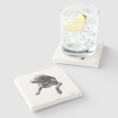 Dessous-de-verre En Pierre Pause côté table, Labrador (Côté)