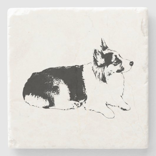 Dessous-de-verre En Pierre Pause de profil (Devant)