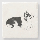 Dessous-de-verre En Pierre Pause de profil latéral (Devant)