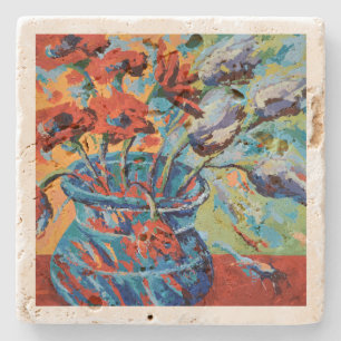 Dessous-de-verre En Pierre - Pavots et lilas