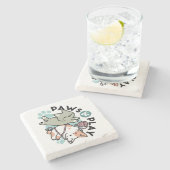 Dessous-de-verre En Pierre Paws and Play – Adorable Cat Illustration (Côté)