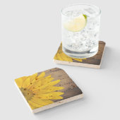 Dessous-de-verre En Pierre Pays en bois de tournesol rustique chic (Côté)