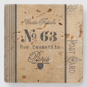 Dessous-de-verre En Pierre Pays vintage de Français d'affranchissement de