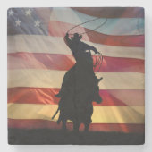 Dessous-de-verre En Pierre Pays Western Cowboy Boisson (Devant)