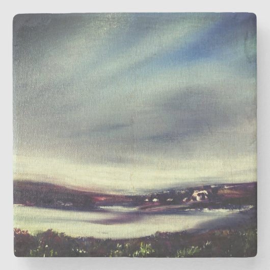 Dessous-de-verre En Pierre Paysage Abstrait (Devant)
