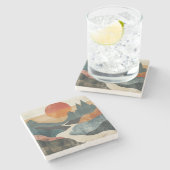 Dessous-de-verre En Pierre Paysage Abstrait de Boho (5) (Côté)