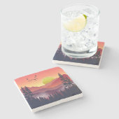 Dessous-de-verre En Pierre Paysage des monts Crimson (Côté)