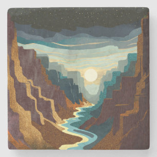 Dessous-de-verre En Pierre Paysage du Canyon Sunset