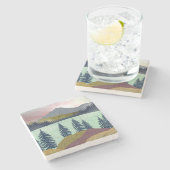 Dessous-de-verre En Pierre Paysage du lac Red Sky (Côté)