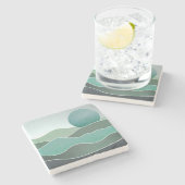 Dessous-de-verre En Pierre Paysage du monde Turquoise (Côté)