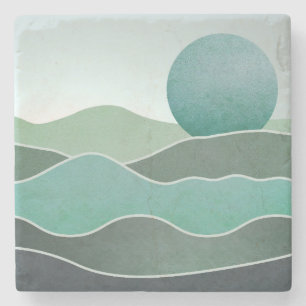 Dessous-de-verre En Pierre Paysage du monde Turquoise