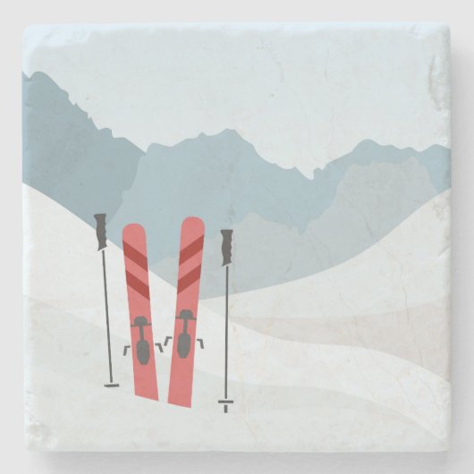 Dessous-de-verre En Pierre Paysage hivernal (Devant)