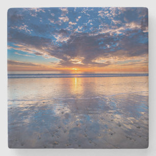 Dessous-de-verre En Pierre Paysage marin dramatique, coucher de soleil, CA