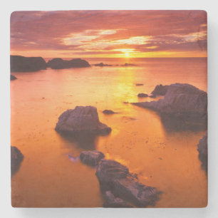 Dessous-de-verre En Pierre Paysage marin orange, coucher de soleil, Californi
