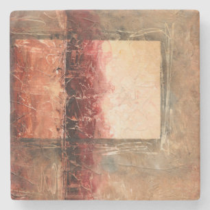 Dessous-de-verre En Pierre Paysage rouge abstrait