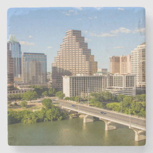 Dessous-de-verre En Pierre Paysage urbain de Downtown sur le lac Lady Bird