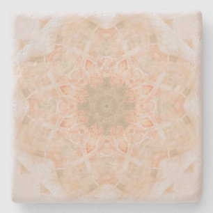 Dessous-de-verre En Pierre Peach Orange Mandala