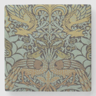 Dessous-de-verre En Pierre Peacock et Dragon (par William Morris)