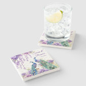 Dessous-de-verre En Pierre Peacock violet de mariage indien cadeaux (Côté)