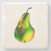 Dessous-de-verre En Pierre Pear art mignon aquarelle fruit (Devant)