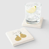 Dessous-de-verre En Pierre Pear Fruit Illustration  (Côté)