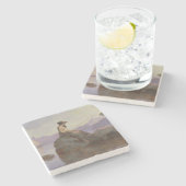 Dessous-de-verre En Pierre Pêche (Côté)