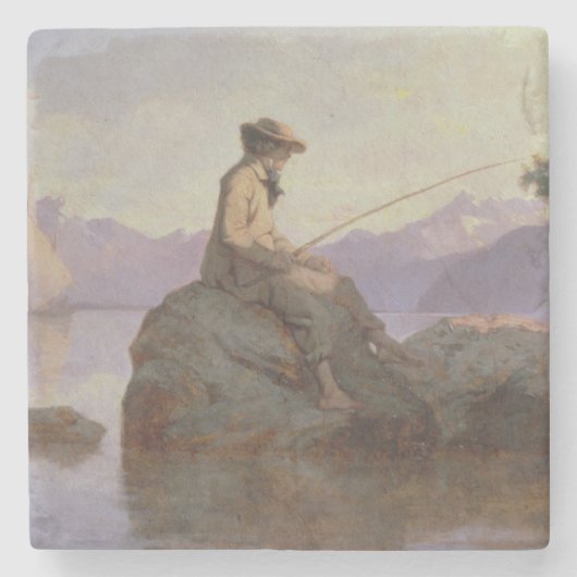 Dessous-de-verre En Pierre Pêche (Devant)