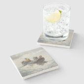 Dessous-de-verre En Pierre Pêche au crabe (par Winslow Homer) (Côté)