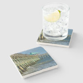 Dessous-de-verre En Pierre Pêche au quai (Côté)