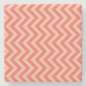 Dessous-de-verre En Pierre Pêche et canneberge Chevron (Devant)