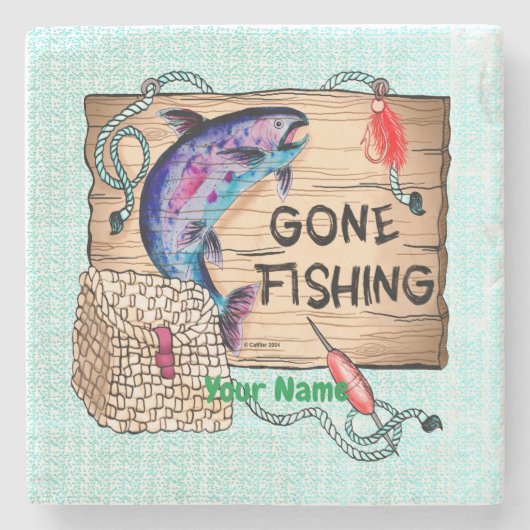 Dessous-de-verre En Pierre Pêche libre (Devant)