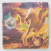 DESSOUS-DE-VERRE EN PIERRE PEGASUS HORSE DÉTRUIT LE KRAKEN (Devant)