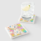 Dessous-de-verre En Pierre peinture à éclaboussure de chien (Côté)