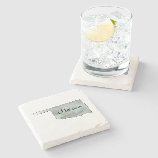 Dessous-de-verre En Pierre Peinture à l'aquarelle de l'Oklahoma (Côté)