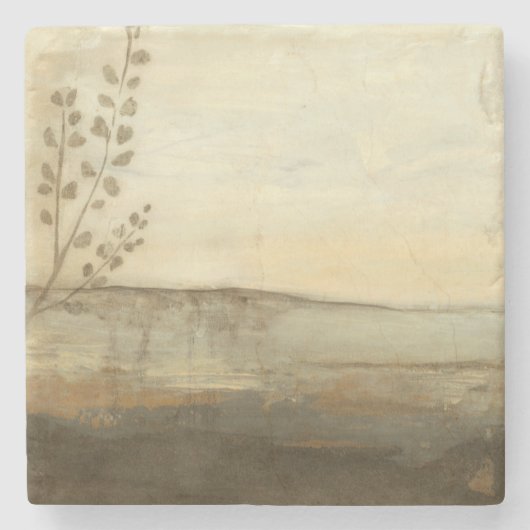 Dessous-de-verre En Pierre Peinture à l'huile de paysage moderne Sunset (Devant)