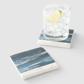 Dessous-de-verre En Pierre Peinture Abstraite moderne personnalisée (Côté)