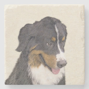 Dessous-de-verre En Pierre Peinture bernoise de chien de montagne - Art origi