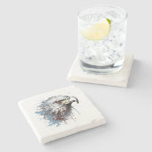 Dessous-de-verre En Pierre Peinture d'aigle (Côté)