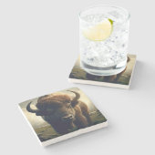 Dessous-de-verre En Pierre Peinture de bison (Côté)