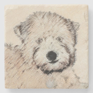 Dessous-de-verre En Pierre Peinture de Chien à roux à peluche molle