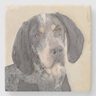 Dessous-de-verre En Pierre Peinture de linge bluetick - mignon chien original