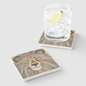 Dessous-de-verre En Pierre Peinture de lion (Côté)
