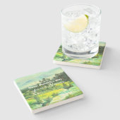 Dessous-de-verre En Pierre peinture de vallée verte Aquarelle (Côté)