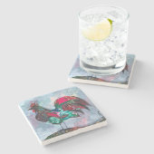 Dessous-de-verre En Pierre Peinture décorative oiseau acrylique (Côté)