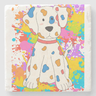 Dessous-de-verre En Pierre peinture éclaboussure de chien