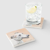 Dessous-de-verre En Pierre Peinture Greyhound - Cute Original Chien Art (Côté)