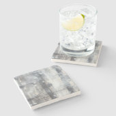 Dessous-de-verre En Pierre Peinture gris contemporaine (Côté)