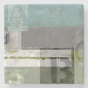 Dessous-de-verre En Pierre Peinture moderne avec les lettres assorties