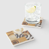 Dessous-de-verre En Pierre Peinture moderne avec les motifs circulaires (Côté)