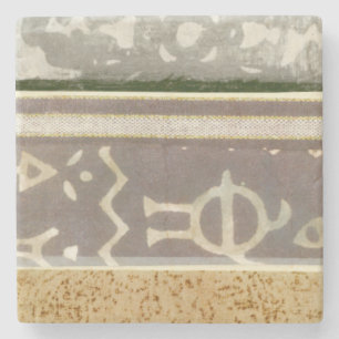 Dessous-de-verre En Pierre Peinture Motif Tribale contemporaine